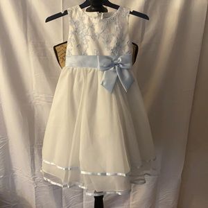 Blue and white dress